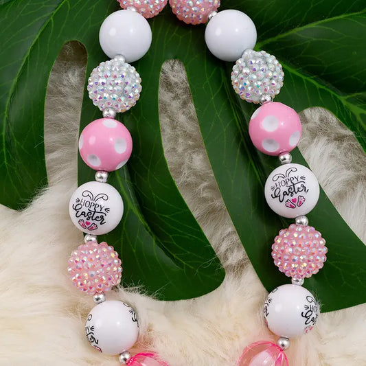 Pink & White Easter Necklaces - Moonlight Boutique