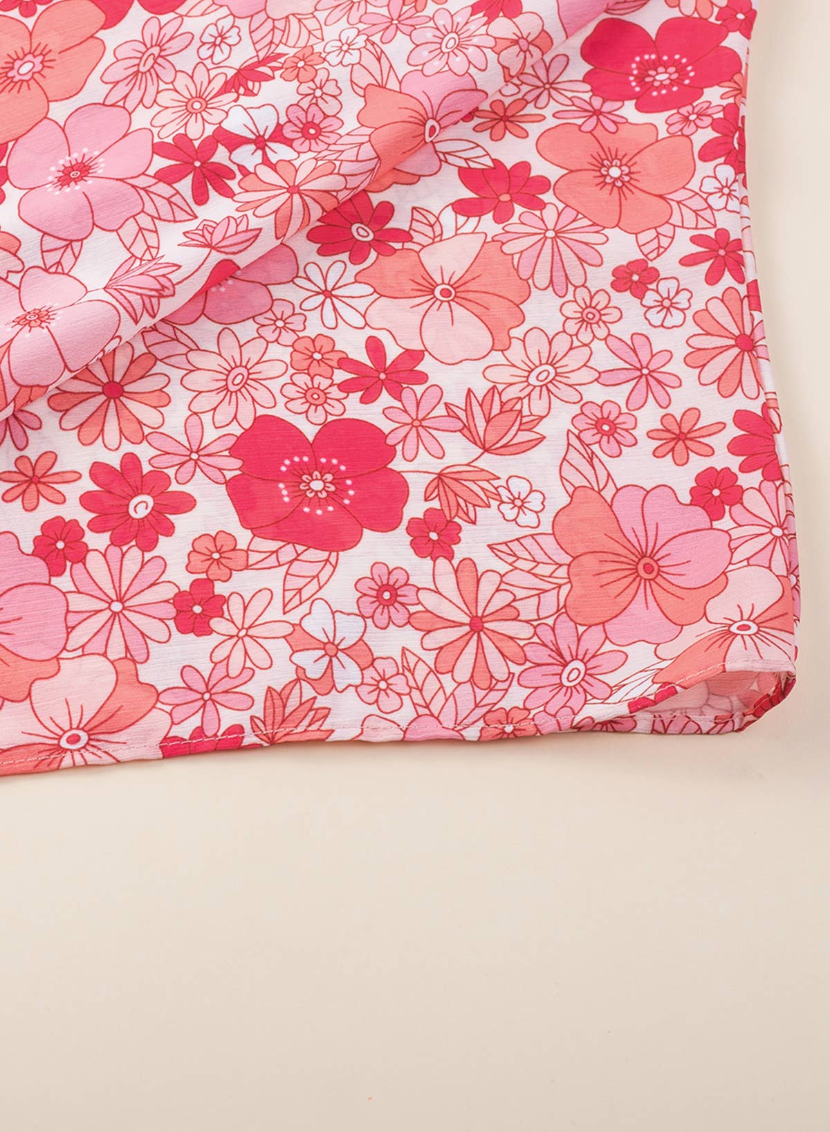 Boho Floral V Neck Kimono Style Blouse