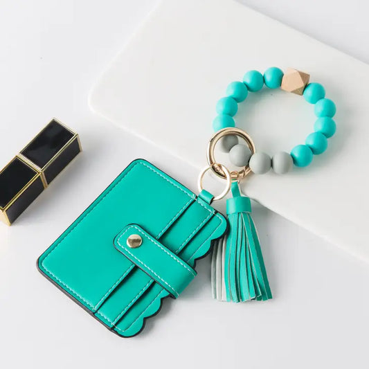 Silicone Beaded Wristlet Keychain Wallet - Moonlight Boutique