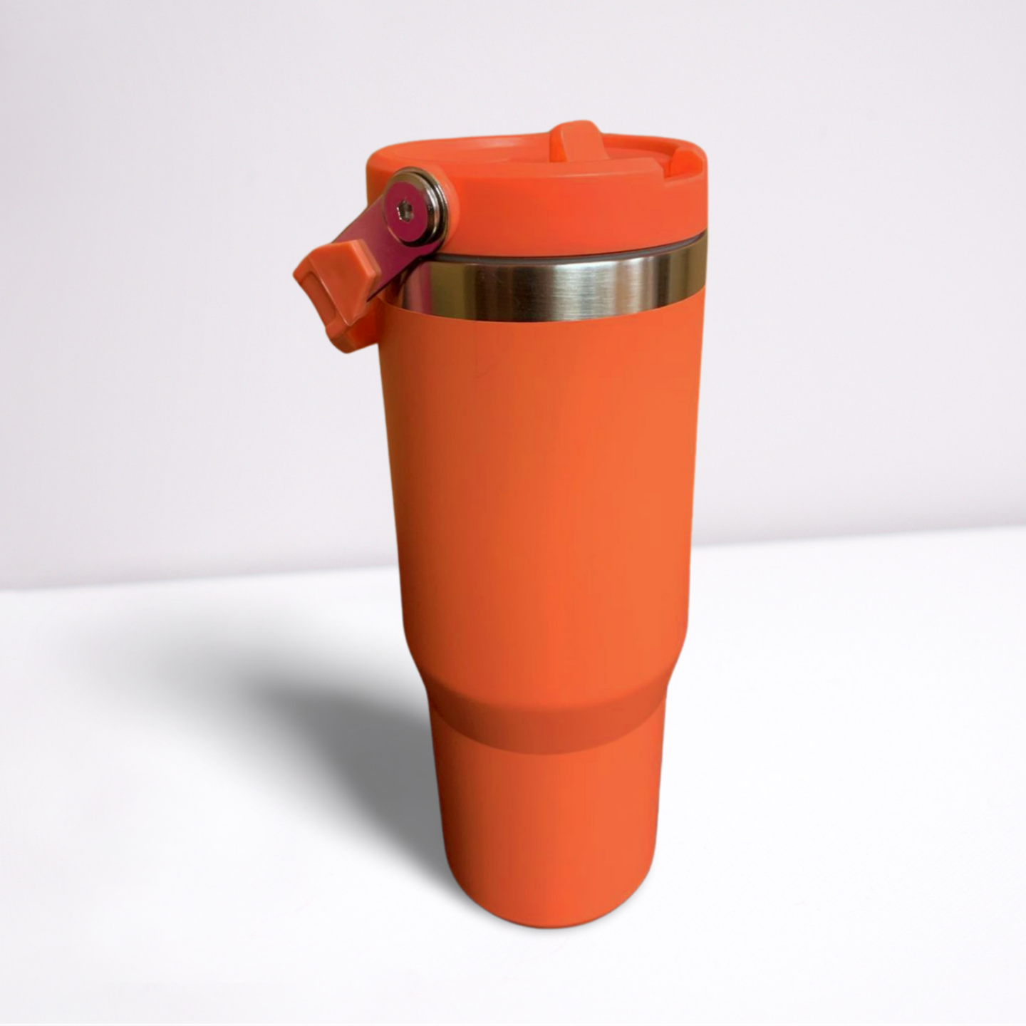 30OZ STAINLESS STEEL FLIP STRAW TUMBLER - CORAL - Moonlight Boutique