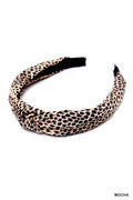 LEOPARD PRINT KNOTTED HEADBAND, 5 INCH - Moonlight Boutique