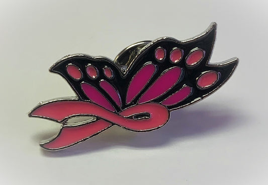 Breast Cancer Awareness Butterfly Pin - Moonlight Boutique