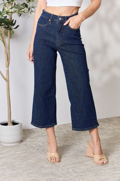 Judy Blue Full Size High Waist Cropped Wide Leg Jeans - Moonlight Boutique