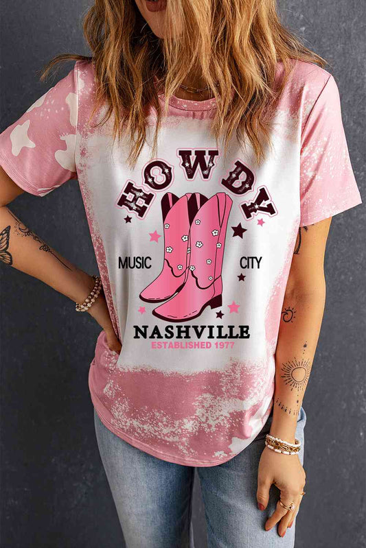 Cowboy Boots Graphic Short Sleeve Tee - Moonlight Boutique