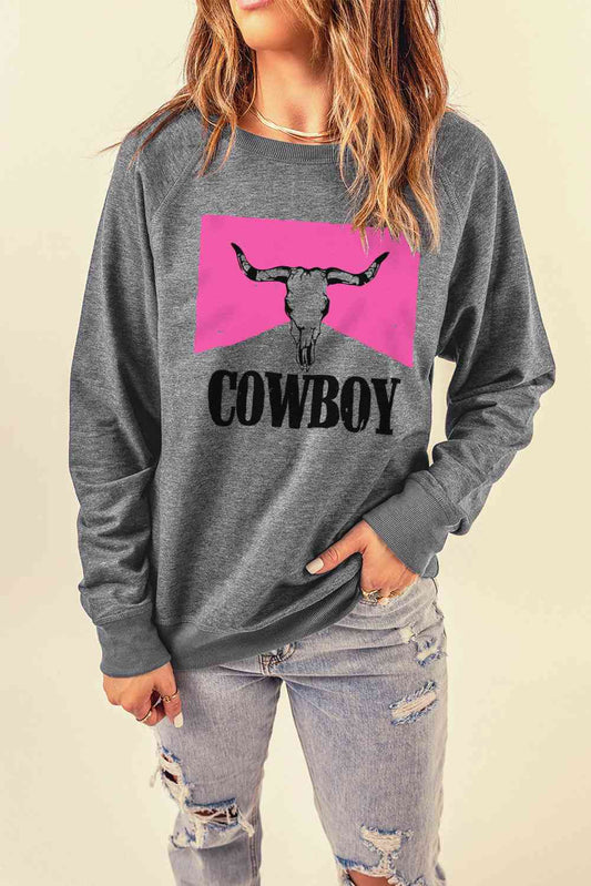 COWBOY Bull Graphic Sweatshirt - Moonlight Boutique