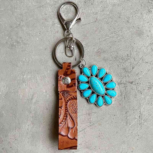 Turquoise Genuine Leather Key Chain - Moonlight Boutique