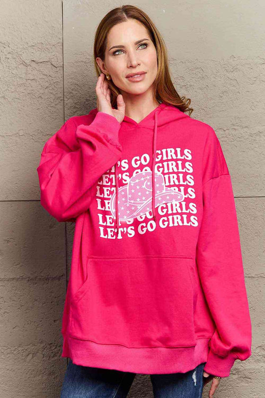 Simply Love Simply Love Full Size LET’S GO GIRLS Graphic Dropped Shoulder Hoodie - Moonlight Boutique